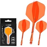 Winmau Darts Fusion Integrated Flight &amp; Shaft System - No.2 Shape and Design - Available in Short, Intermediate &amp; Medium - Clear, Red &amp; Purple