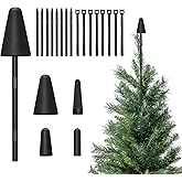 Christmas Tree Topper Holder, 4 PCs Universal Christmas Tree Topper Stabilizer Supporter for Any Base Type, 44 Inch Adjustable Height for Seasonal Treetop Ornaments, Black Support Rod for Tree Topper