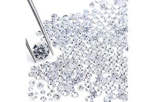AIERCRYSTAL 7000pcs Set 300ct 0.9-8mm CZ Zircon 5A Round Machine Cut White Cubic Zirconia Loose CZ Stone Synthetic Excellent Round Cut for Zircon Jewelry Making