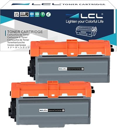 LCL 2PK TN3380 Black Toner 8000 Pages for Brother DCP-8110DN HL-5440D