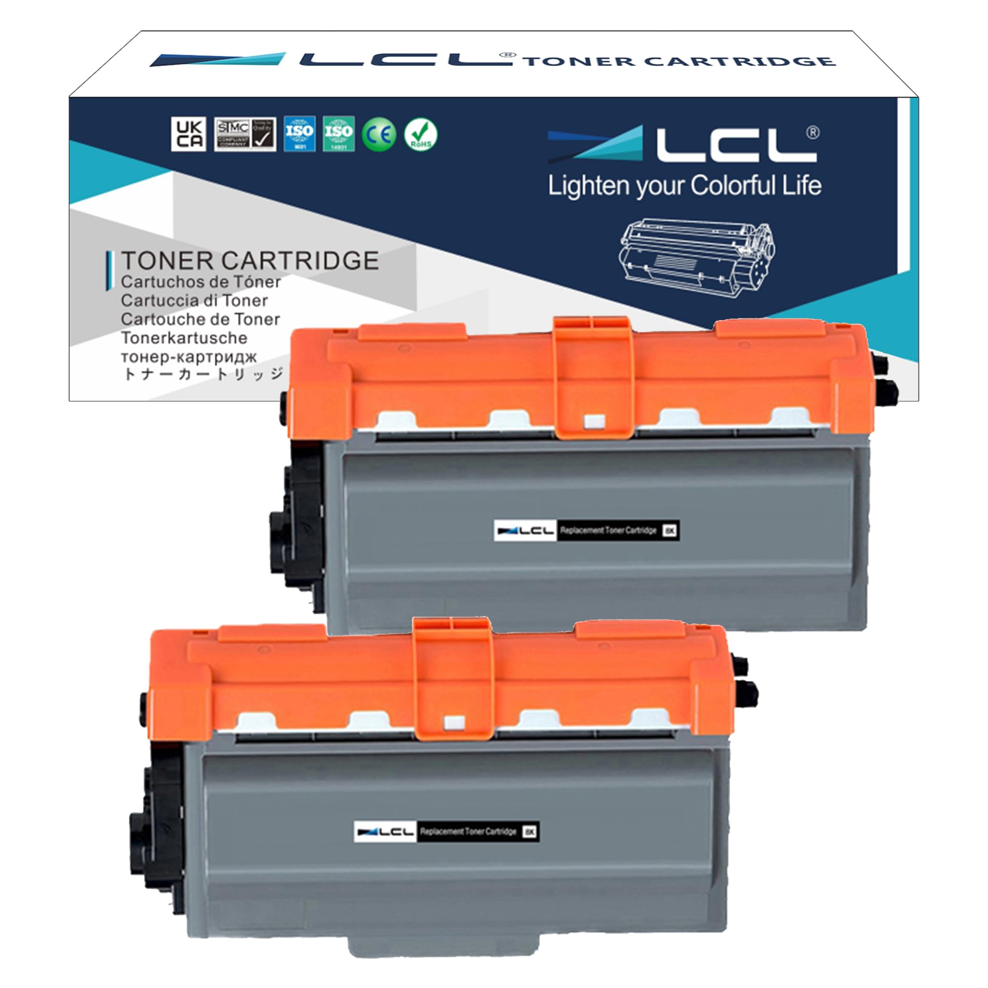 LCL Compatible Toner Cartridge TN3380 TN3330 TN-3380 TN-3330 8000 Pages (2Black) Replacement for Brother DCP-8110DN HL-5440D HL-5450DN HL-5470DN HL-5470DW HL-5470DWT HL-5480DW HL-6180DW HL-6180DUW DWT