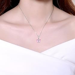 Alstade Butterfly Dangle Charm Pink Glass 925