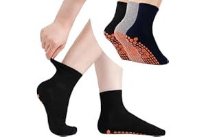 GRPSKCOS Non Slip Socks for Men House Socks with Grips 3 Pairs Anti-Skid Yoga Pilates Tile Wood Floors Hospital Slipper Sock