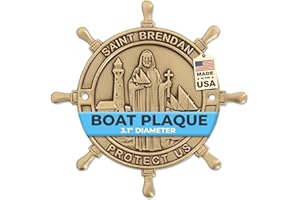 HEARTLAND STORE Heartland Boat Plaque - Saint Brendan Protect Us - Catholic Gifts, Unique Gifts for Boat Owners, Nautical Accessories, Boating Gifts for Men, Ideal for New Boat Owners and Sailors | USA Made