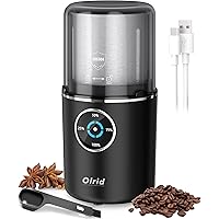 Cordless Coffee Grinder Electric, Olrid Spice Grinder Electric, Coffee Bean Grinder, Espresso Grinder for Nut Grains and…