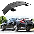 WheelX 46inch Universal Rear Spoiler, Trunk Wing ABS Tail Decor, Pro Style Rear Lid Spoiler (Carbon Fiber Pattern)