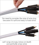 Alex Tech 25ft 1in Cord Protector Wire Loom Split Sleeve White view 2
