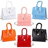 Chunful 6 Pcs Mini Purse Crossbody Toddler Purse Tiny Shoulder Multicolor Handbag Bag for Women Teen Girl Party Favors Gifts