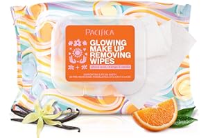 Pacifica Makeup Remover Face Wipes - Daily Facial Cleansing & Exfoliating Towelettes - Biodegradable - Organic - w/ Gycolic Acid - Clean Beauty Vegan & Cruelty-Free Dermatologist Tested 30 Count