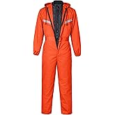 Yukirtiq Winter Coveralls for Men 2 Pieces Long Sleeve Work Suit Mechanic Jumpsuit Insulated Coverall with Hood