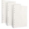 A5 Refill Paper, [3 Pack] Toplive 100GSM Thick Refillable Paper 6 Hole Filler Inserts Loose Leaf Paper 135 Sheets (270 Pages) for 6 Ring Binder Journal Notebook-Squared Paper