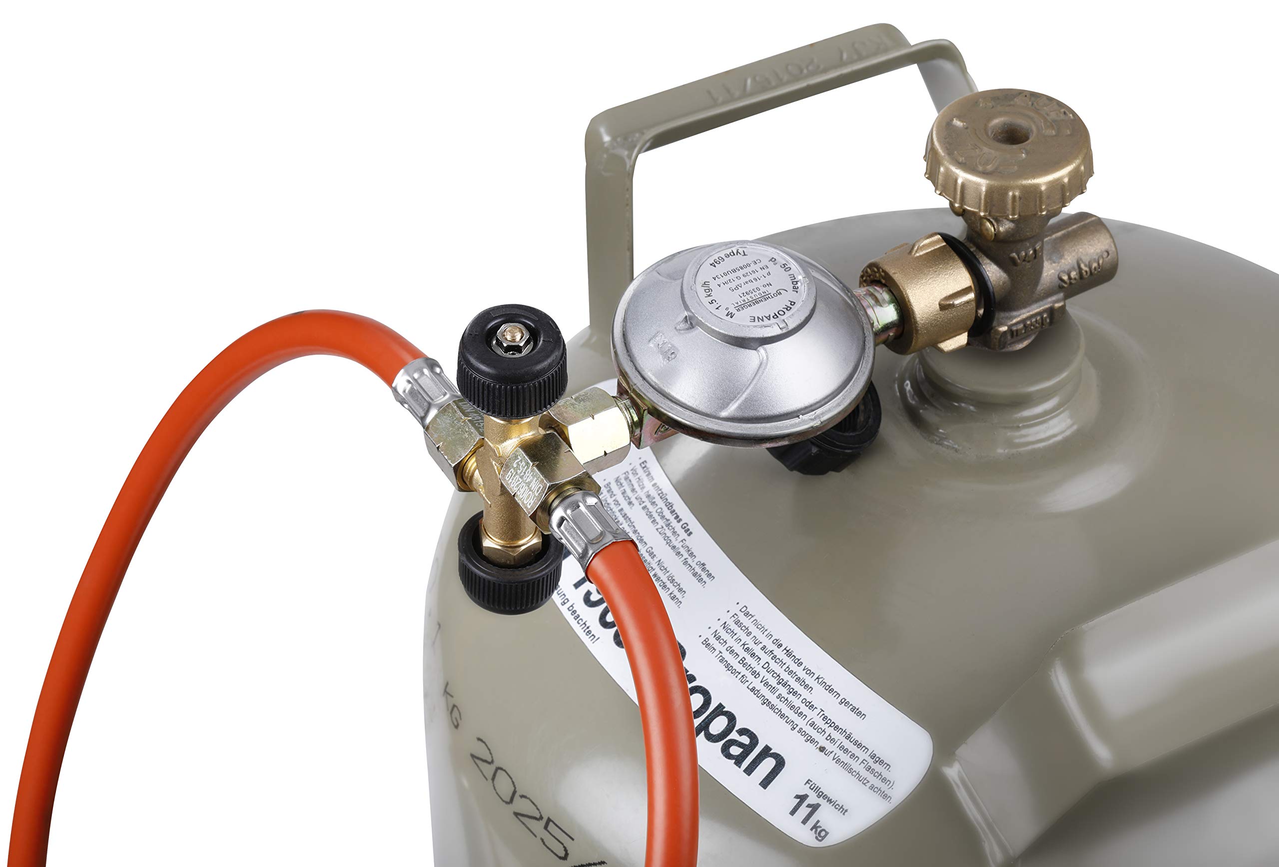 ROTHENBERGER Industrial Doppel-Abzweig Ventil Propan/Butan ; Gasregler; Konstantregler; Regler; Betrieb von 2 Geräten mit nur einem Propan-Konstant-Regler ; 1500003364 3