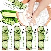 nbc BeautiLab Pedicure Kit Foot Soak Set: Bubble Salt, Sugar Scrub, Massage Mask, Massage Lotion in a Box, 4 Step Foot Spa Kit for Dry Feet,Tired Feet(1 Set Cucumber)