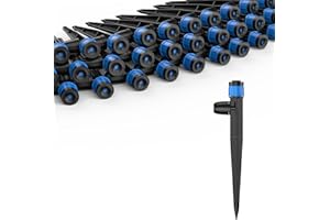Pawfly 30 Pcs Drip Irrigation Emitters, Drip Emitters for 1/4" Drip Irrigation Tubing, Sprinkler Heads with Adjustable 360 De