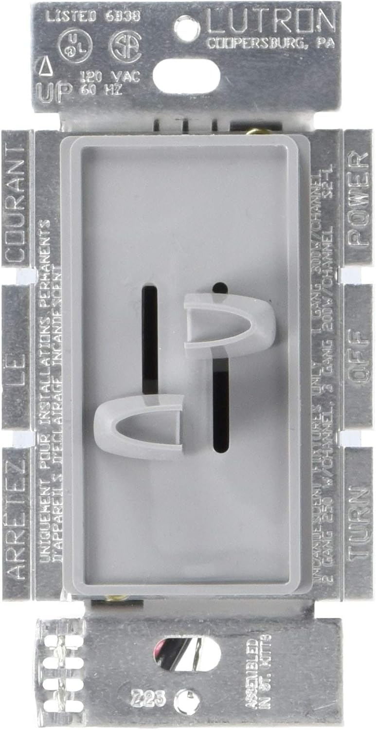 Lutron S2-L-WH 300-Watt Skylark Dual Slide-to-Off Dimmer, White - Wall Dimmer Switches - 