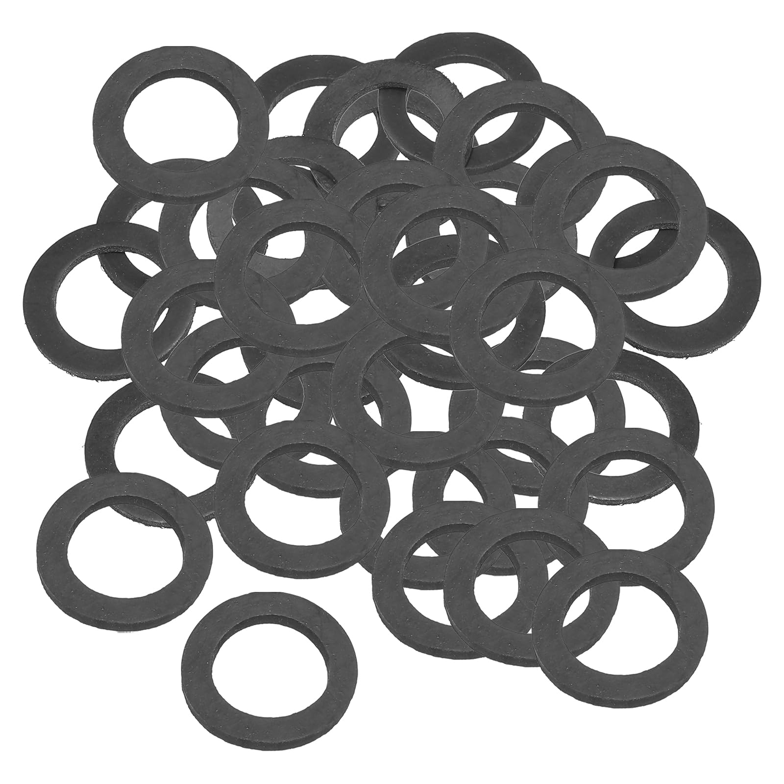 PATIKIL M16 Rubber Flat Washer, 100 Pack 16mm ID 24mm OD 2mm Thick Sealing Spacer Gasket Ring for Faucet Pipe Water Hose Fastener Bolt, Black — image 1