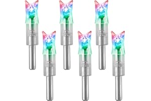 KEAUP 6PCS Lighted Nocks for Crossbow .300/7.62mm Inside Diameter Led Lighted Arrow Nocks for Archery Hunting