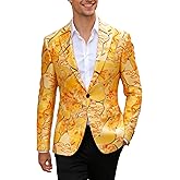 UNINUKOO Blazer for Men Casual Slim Fit Mens Suits Jacket Lightweight Floral Dinner Party Sport Coat Suit Separates