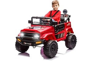 OutdoorCruiser 12V Ride-On Electric Car for Kids, 1-Seater Remote Control Jeep, Battery-Powered Power Wheels with Parental Control for Safe Adventures - Red