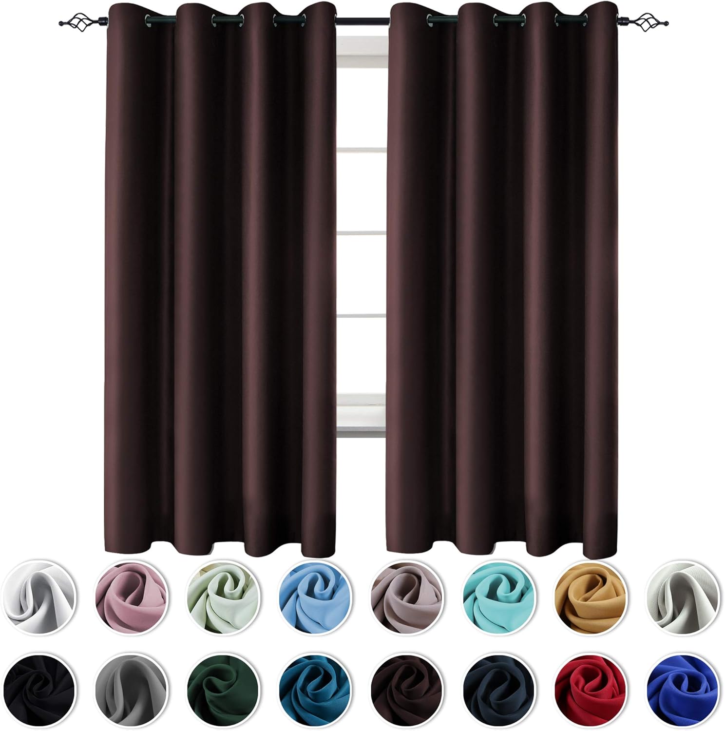 Best purple and chocolate brown kitchen curtains