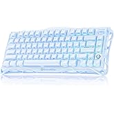 GravaStar Mercury K1 75% Blue Gaming Keyboard, Aluminum Alloy Mechanical Keyboard, Gasket Hot-Swap Socket, Linear Switches, RGB Backlit, Wireless Keyboard for Gaming, Office, and Gifts