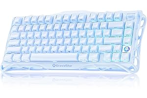 GravaStar Mercury K1 75% Blue Gaming Keyboard, Aluminum Alloy Mechanical Keyboard, Gasket Hot-Swap Socket, Linear Switches, R