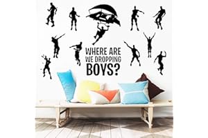 SUPANT Game Stickers for Wall Decal, Gaming Poster Murals Decor Accessory for Dancing Nursery Boys Room Vinyl Bedroom Home Kids Decal Playroom… (Fortinte- Where are we Droppin(Middle Size))