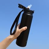 OLDLEY 1L Stainless Steel Water Bottle with 3 Lids Leakproof Vacuum Flask view 5