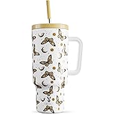 Meoky 40 oz Tumbler with Handle and Straw: Stainless Steel Insulated Tumbler with Lid and Straw - 100% Leak Proof Tumbler for Car Cup Holders - Travelers Commuters Workers, Winglet