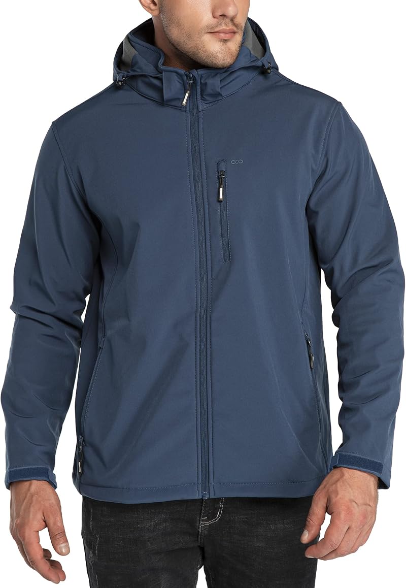 33,000ft Men’s Waterproof Softshell Jacket Navy L with Fleece Lining