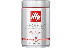 Illy Classico Whole Bean Coffee Medium Roast Classic Roast with Notes Of Caramel Orange Blossom and Jasmine 100% Arabica Coff