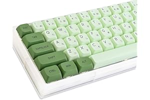 GTSP XDA Profile Japanese Keycaps 60 Percent PBT 122 Key Green Keycaps Set for Cherry MX Covers Tenkeyless 60% 65% Gaming Key