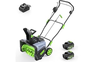 Cordless Snow Blower, Electric Snow Thrower 19 Inch, 40V 4.0Ah Battery Powered Snow Removal, 1500W Brushless Motor 25FT Throw