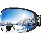 RAYTICE OTG Ski Goggles for Men Women, 100% UV400 Protection Snow Goggles, Anti Fog Snowboard Goggles for Snowmobile Skiing