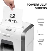 Fellowes FS-12C Cross-Cut Shredder 12 Sheets 19L Pull-Out Bin 20 Min UK view 3