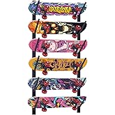 Tongyuyan Snowboard Rack-6-Tier Skateboard Wall Mount & Skateboard Rack –Snowboard Wall Mount – Space-Saving Multi-Functional Storage Solution-Black