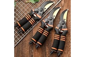 Bypass Pruning Shears 8.5-Inch Titanium Alloy T13 Ultra-Sharp Blades Ergonomic Handheld for Garden Pruning Hedge Trimming, A1