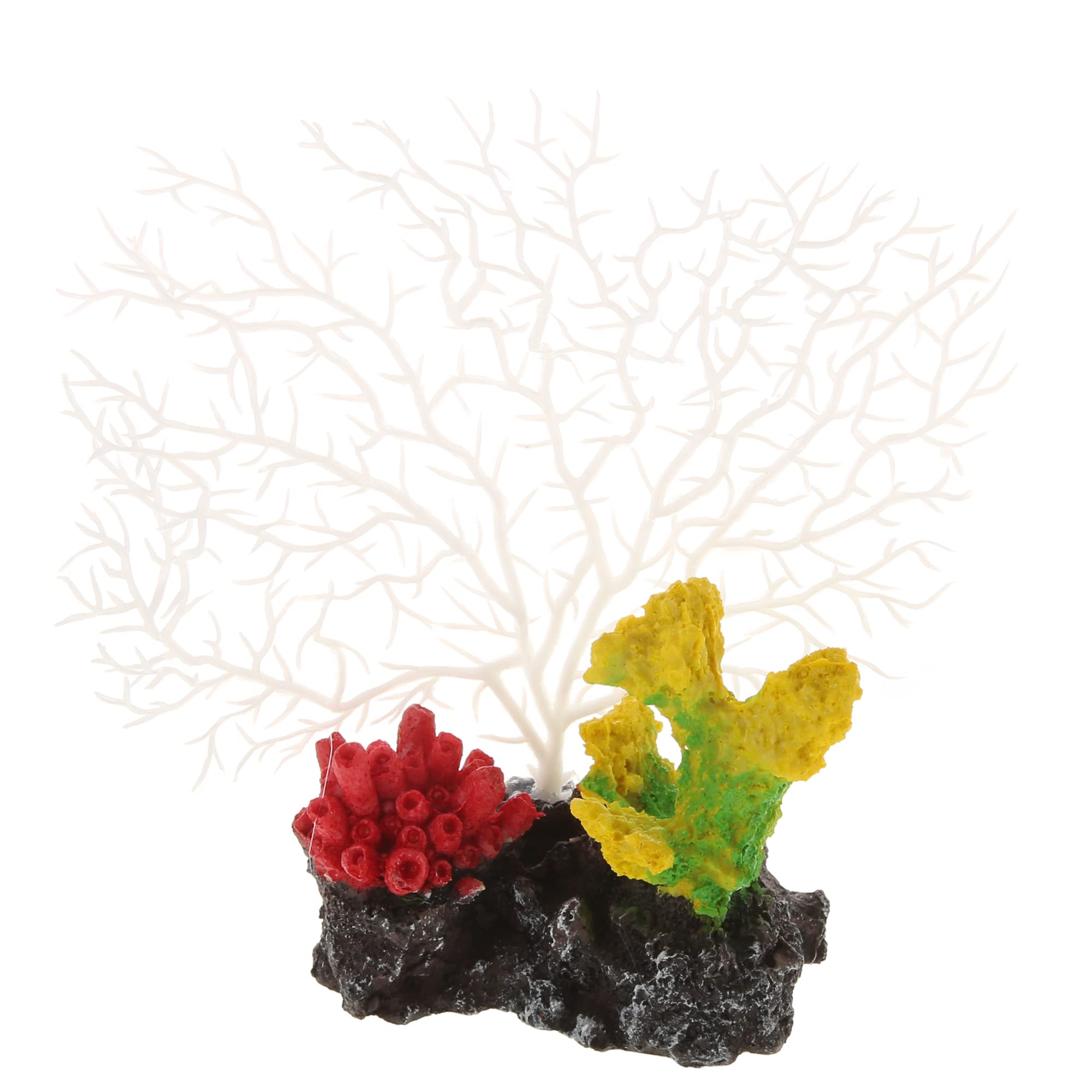 VOCOSTE Coral Reef Decor, Mini Faux Coral Decor for Aquarium Decorations, White,4.92"x5.12"