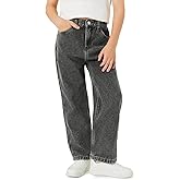 Haloumoning Boy's Thermal Fleece Lined Jeans Kids Elastic Waist Straight Leg Denim Pants with Pockets