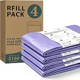 4P Diaper Pail Refill Bags Baby Disposable Diaper Bags Compatible with DEKOR Plus Size Diaper Pails Ultimate Odor Control Holds up to 2500 Diapers 433in (Purple)