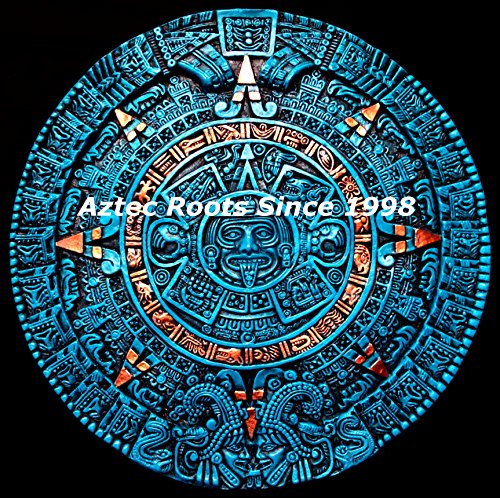 16.5" Aztec Maya Mayan Solar Sun Stone Calendar Statue Sculpture Wall Plaque Xiuhpohualli Tonalpohualli Mesoamerican Mexican Mexico Ancient Aliens Chariots of the Gods Art 005