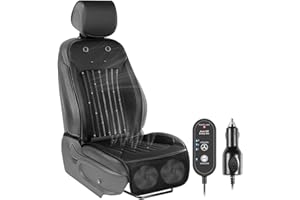 Paffenery 2025 Upgraded Cooling Car Seat Cover Front Seat, 12V-24V Ventilated Cooling Car Seat Cushion, Cooled Seat Cover for Car SUV Truck Universal Fit, Fashion Black