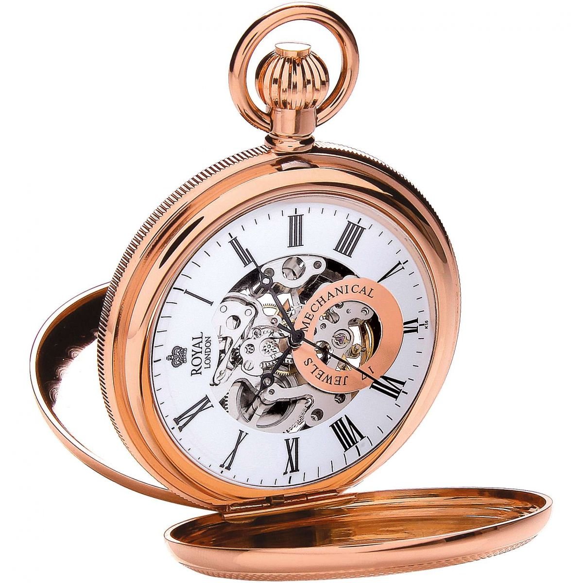 Royal London Men's Stainless Steel Mechanical Pocket Watch 9004803