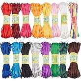 PH PandaHall 3mm Satin Nylon String 16 Colors Rattail Silk Cord 160 Yards Silk Bracelet String Beading String for Friendship Bracelet Necklace Chinese Knot Macramé Trim Dream Catchers Braid Hair