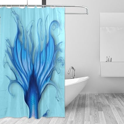 Set Of 12 Shower Curtain Hooks Mermaid Anchor Sea Ocean Blue Bathroom Decor Home Garden Shower Curtain Hooks