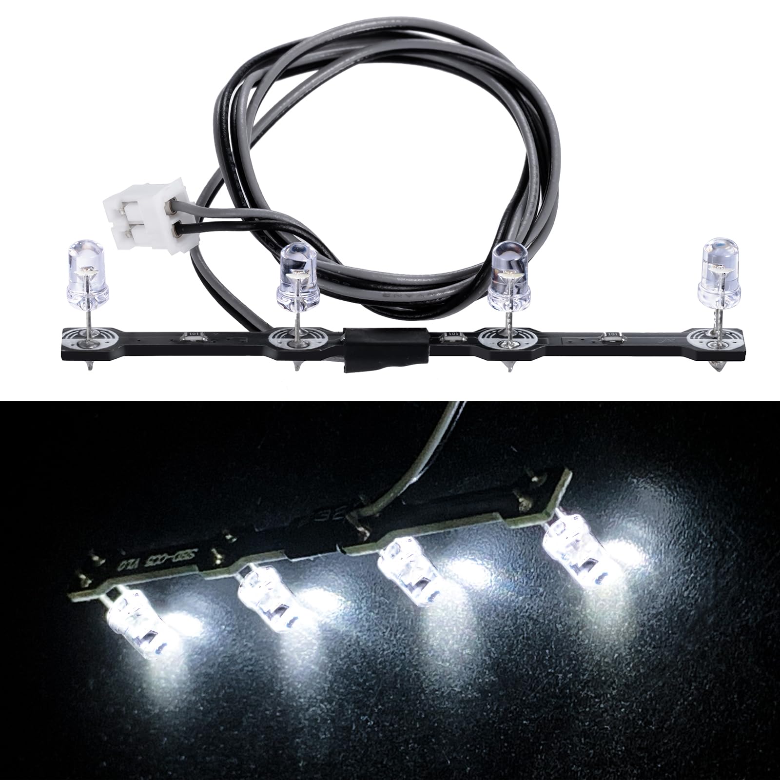 AXspeed 1/14 LED Roof Light RC Truck Headlight 4-LED Lamp for 56360 FH16 750 6×4 FH16 8×4 Tamiya Tractor Car