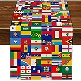 Nepnuser International Flag Table Runner for Around The World Themed Party Decoration Hispanic Heritage Month Dining Room Home Decor 90Inches Long