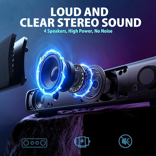 HPYLIF·H Computer Speakers, USB Powered AUX PC Sound Bar for