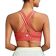 RUNNING GIRL Sports Bra for Women, Medium-High Support Criss-Cross Back Strappy Padded Sports Bras Supportive Workout Tops