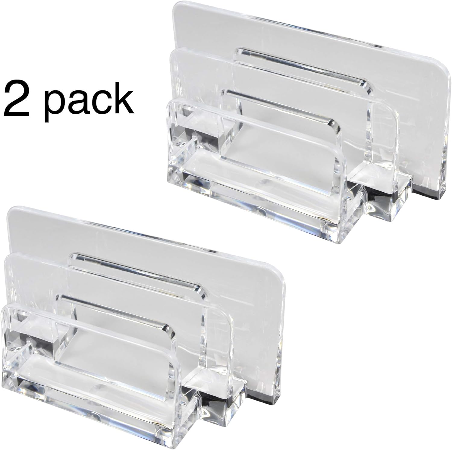 COM.TOP - Acrylic Letter Sorter Little File Folder Sorter (2 Pack) for Paper, Letter, Envelope, Office File Organizer, Office Supplies, Desk Accessories - Clear : Office Products